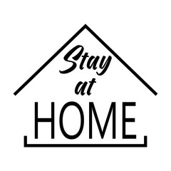 Please, stay at home poster design. Lettering typography design for self protection times and home awareness social media campaign and covid-19 prevention. Vector illustration.