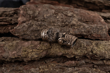 Moscow, Russia - 08/21/2019:
Decoration, bracelet for men and women from the paracord on the braided bracelet made of cord