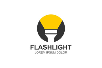Flashlight logo icon symbol light silhouette effect. - obrazy, fototapety, plakaty