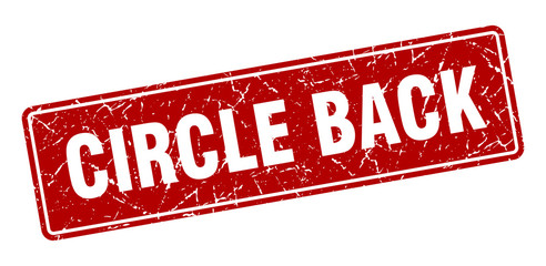 circle back stamp. circle back vintage red label. Sign