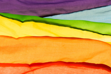 Close-up gay pride flag in rainbow colors