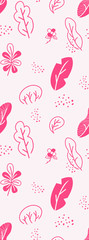 seamless pattern pink leaf