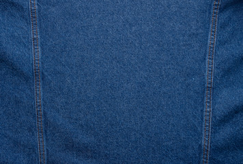 Blue denim texture. Closeup of denim jacket elements. Background for banner, poster or adrift.