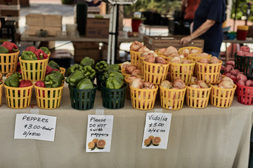 fresh vegetables at market