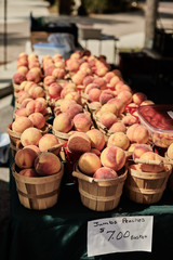 fresh peaches at the market 