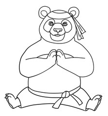  Coloring page. Panda isolated on white background. Vector illustration.
