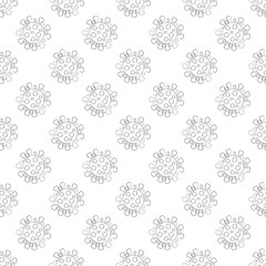 Seamless pattern with viruses. Coronavirus on a white background. Suitable for the design of medical packaging, clothing. Outline. Vector