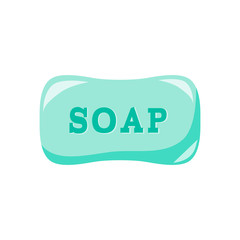 Soap bar, wash your hands. Health care, protection of coronavirus. Vector icon