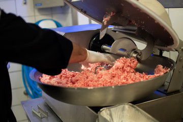 Chef cook preparing meatloaf composition