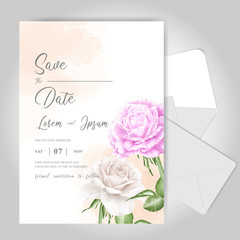 Editable wedding invitation card template with Elegant Floral