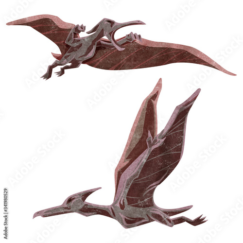 プテラノドンイメージイラスト Ancient Wall Mural Ancie Ko Hamari