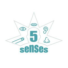 5 senses info graphic symbol