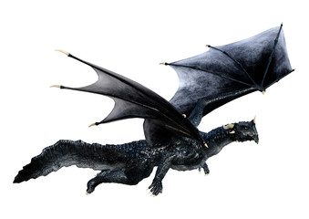 3D Rendering Fairy Tale Dragon on White