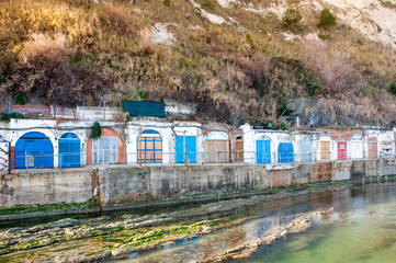 colorful doors on the beach