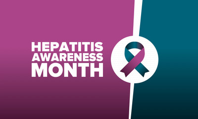 Hepatitis Awareness Month in May. Annual campaign in United States. Viral infection, liver problem. Hepatitis testing day. Control and protection. Prevention campaign. Medical healthcare vector design