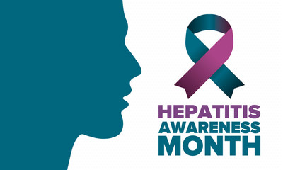 Hepatitis Awareness Month in May. Annual campaign in United States. Viral infection, liver problem. Hepatitis testing day. Control and protection. Prevention campaign. Medical healthcare vector design