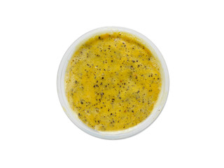 Passion fruit smoothie in takeaway cup