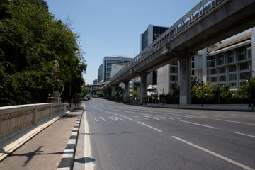 Fototapeta premium 23 Mar2020 after the outbreak of the Covid-19 virus Bangkok Thailand has leverage measures to shut down department stores - markets. Except food, drug, and pharmaceutical zone, beginning 22 Mar2020