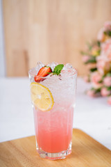 lemon with Strawberry soda 