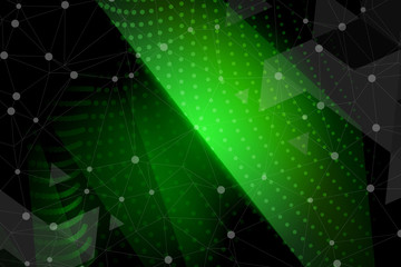 Obraz premium abstract, green, design, wallpaper, pattern, light, black, blue, technology, space, wave, grid, texture, backdrop, motion, fractal, web, line, template, element, concept, science, illustration, art