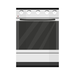 Kitchen stove, equipment for cooking isolated on white background stock vector illustration. Flat style, graphic object in light colours.