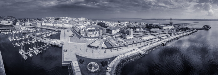 View of  La Coruña, city of Galicia,Spain. Drone Photo