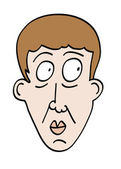 pale skin man face cartoon