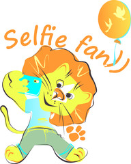 Cute hand painted lion vector clipart isolated on white perfect for print, packaging and all kinds of design.