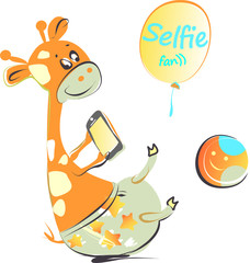 Cute hand painted giraffe vector clipart isolated on white perfect for print, packaging and all kinds of design.