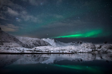 Fototapeta na wymiar Polarlicht über den Lofoten - Norwegen