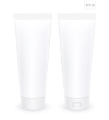 Blank White cosmetic tube pack Of Cream Or Gel. Ready for your package design. isolated on white background