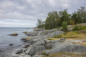 Fototapeta na wymiar Landscape on Vrango Island. Vrango is the southernmost inhabited island in the Southern Gothenburg Archipelago. Sweden.