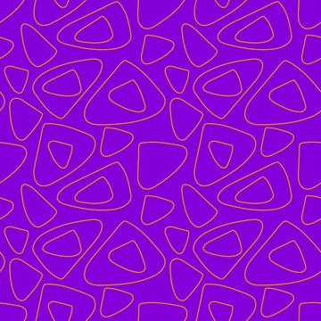 Purple and orange vector seamless pattern with geometric shapes. Abstract background for summer print, modern textile design, card, sprinting brochure and walpapers.