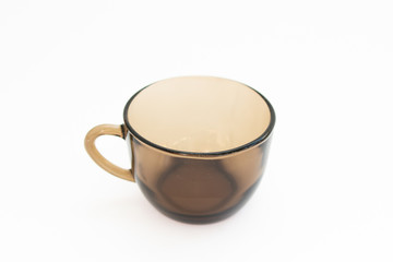 transparent coffee cup on a white background