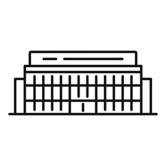 Company exhibition center icon. Outline company exhibition center vector icon for web design isolated on white background