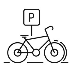 Fototapeta premium Bike parking icon. Outline bike parking vector icon for web design isolated on white background