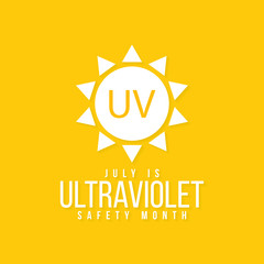 Vector illustration on the theme of Ultraviolet safety month observed each year during July.
