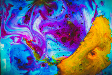 Abstract background from ink, milk and oil - vintage style