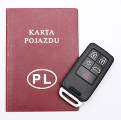 Close up of vehicle card Poland