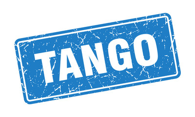 tango stamp. tango vintage blue label. Sign