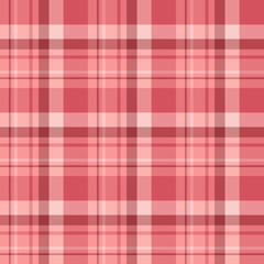 Seamless pattern in interesting cute pink and red colors for plaid, fabric, textile, clothes, tablecloth and other things. Vector image.