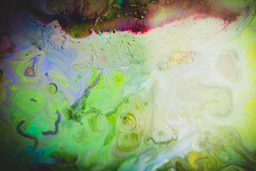 Abstract background from ink, milk and oil - vintage style
