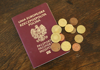 Close up of Poland Passport