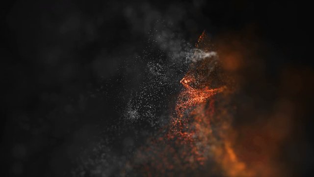 Futuristic abstract animation with glittering particles in slow motion, 4096x2304 loop 4K
