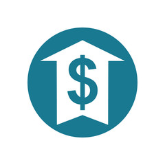Cost increasing icon. Price elevated sign. Price raise symbol isolated on white background. Vector illustration