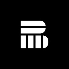 Vector Double Sided Geometric Lines Logo Letter B