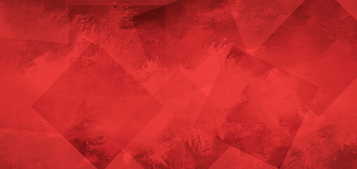 Red grunge background. Abstract vintage geometric illustration with layers