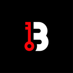 Vector Logo Letter Safety Security Key B
