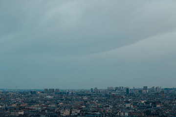 View of Paris with Montparnasse evening