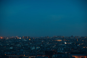 View of Paris with Montparnasse at night